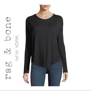 Rag & Bone Hudson Crewneck Long-Sleeve Top
